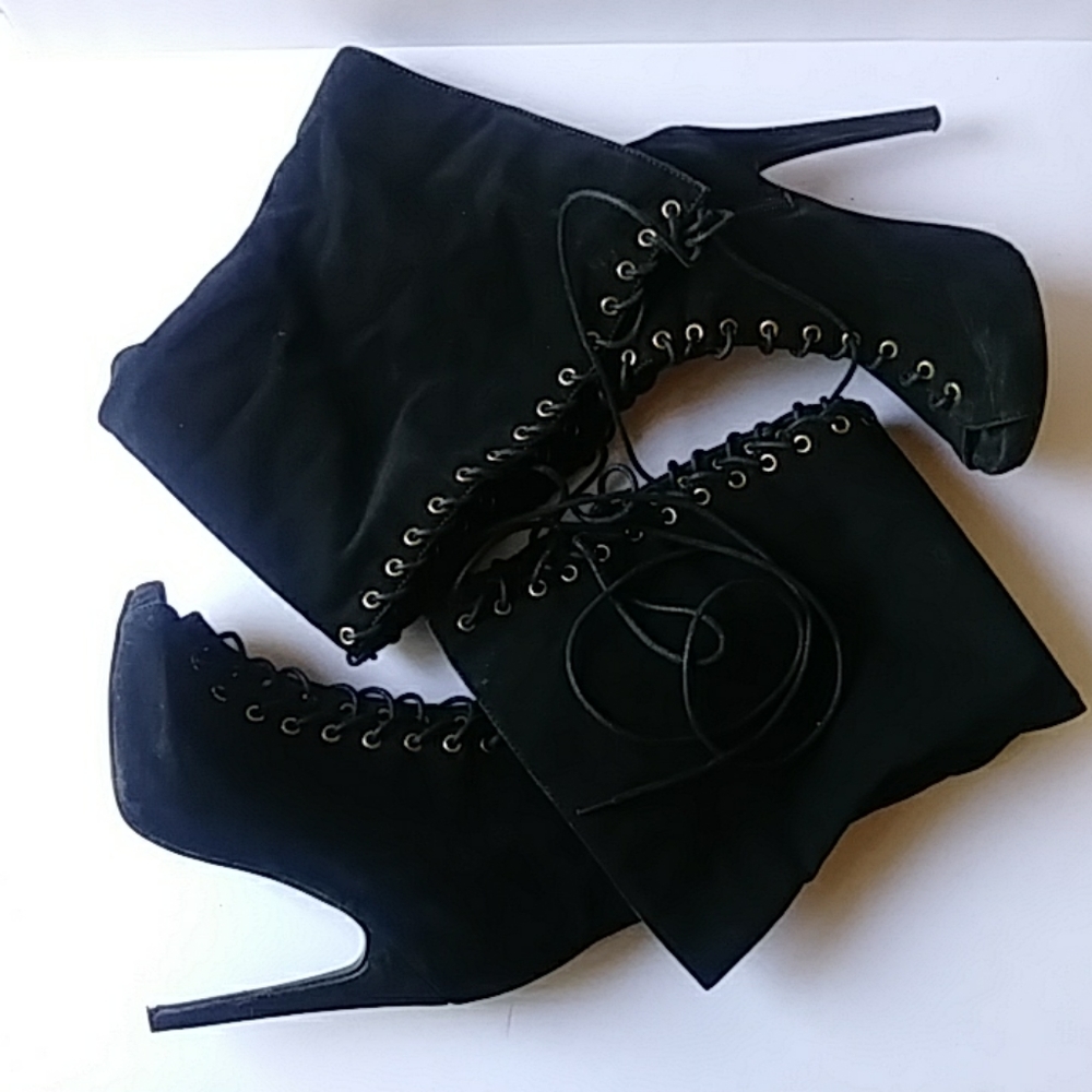Glaze Velvet Stilettos Thigh High Boots